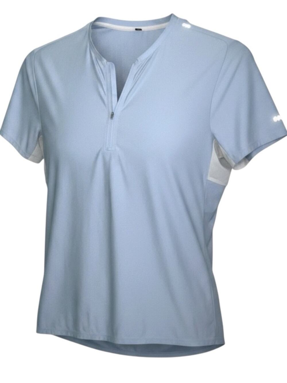 lululemon athletica Pale Blue Short-Sleeve Zip Performance Tee